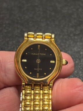 Halston Heritage Two-Tone Gold and Silver Back Bracelet Watch